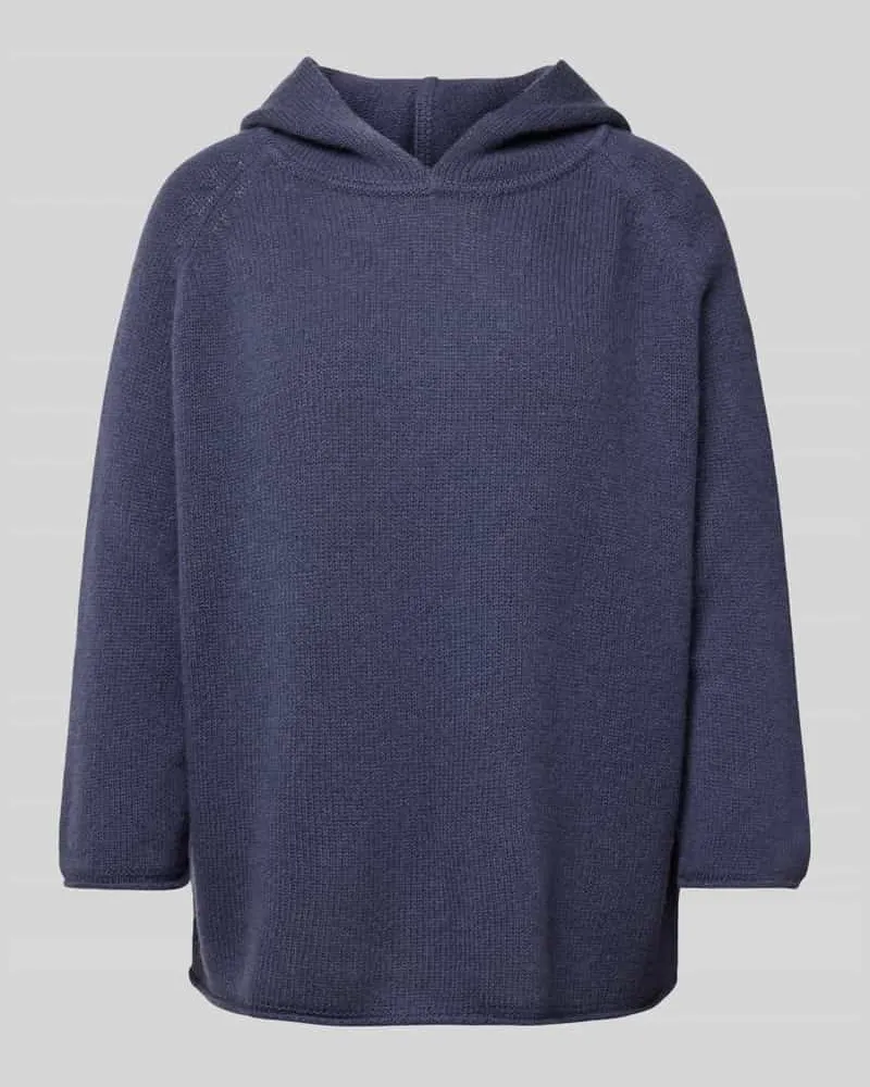 Luisa Cerano Hoodie aus Lanwoll-Kaschmir-Mix Jeansblau