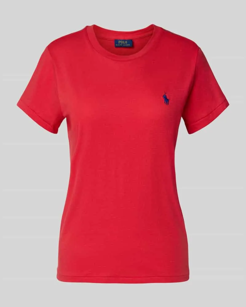 Ralph Lauren T-Shirt mit Label-Stitching und Rundhalsausschnitt Rot