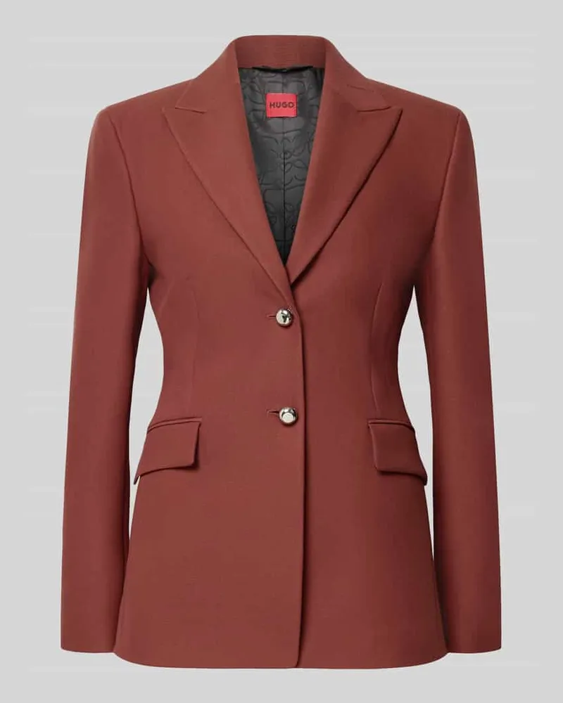 HUGO BOSS Regular Fit Longblazer mit Viskose-Anteil Modell 'Asmalla Mittelbraun