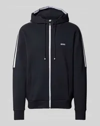 HUGO BOSS Sweatjacke mit Eingrifftaschen Modell 'Saggynos Marine