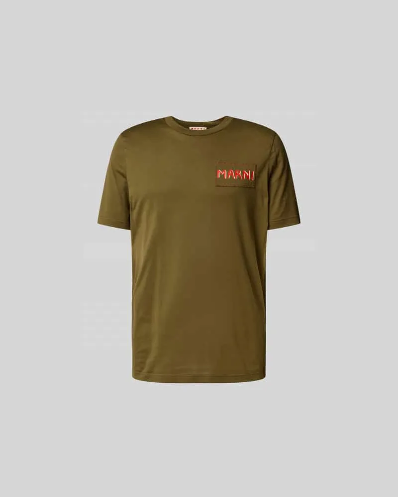 Marni T-Shirt mit Label-Detail Oliv