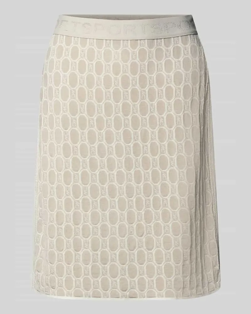 Marc Cain Knielanger Rock aus Viskose-Baumwoll-Mix Offwhite