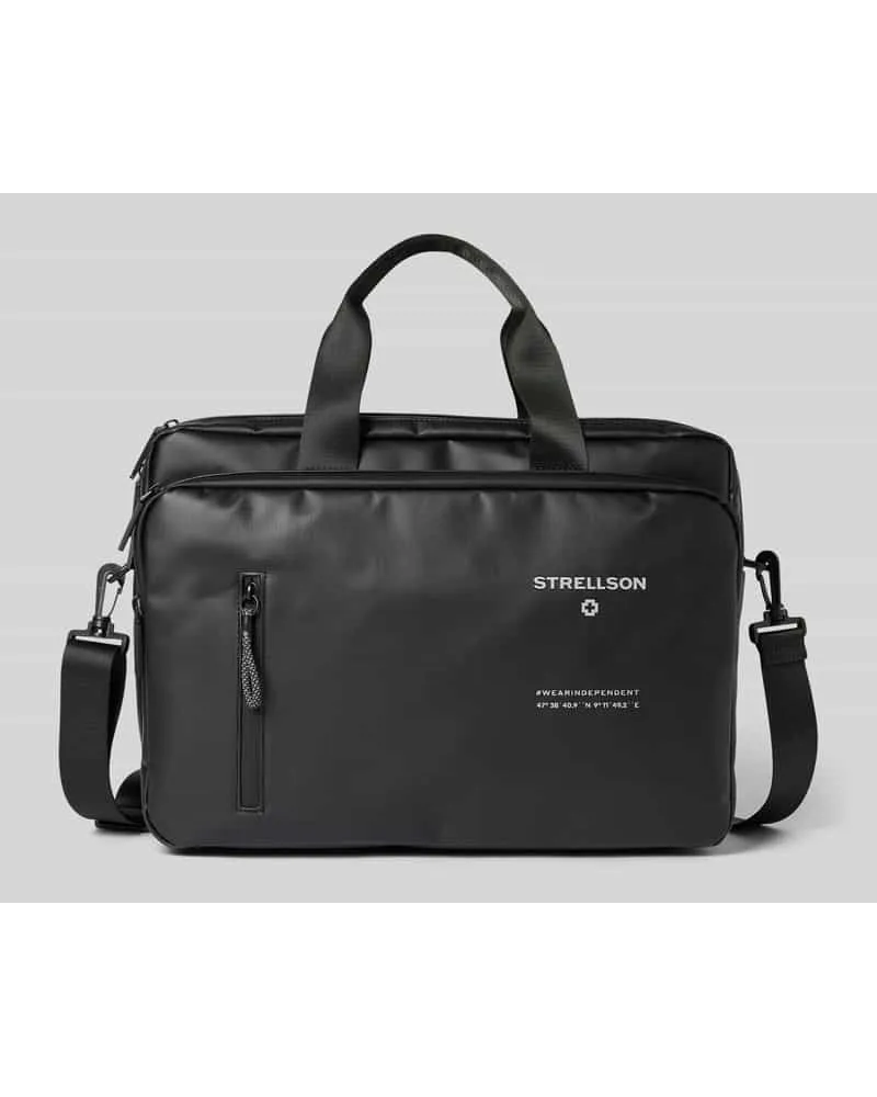 Strellson Handtasche mit Label-Schriftzug Modell 'charles Black