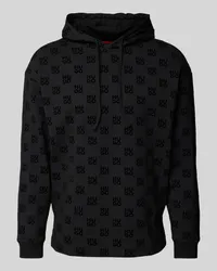 HUGO BOSS Hoodie mit Label-Prints Modell 'Flock Black