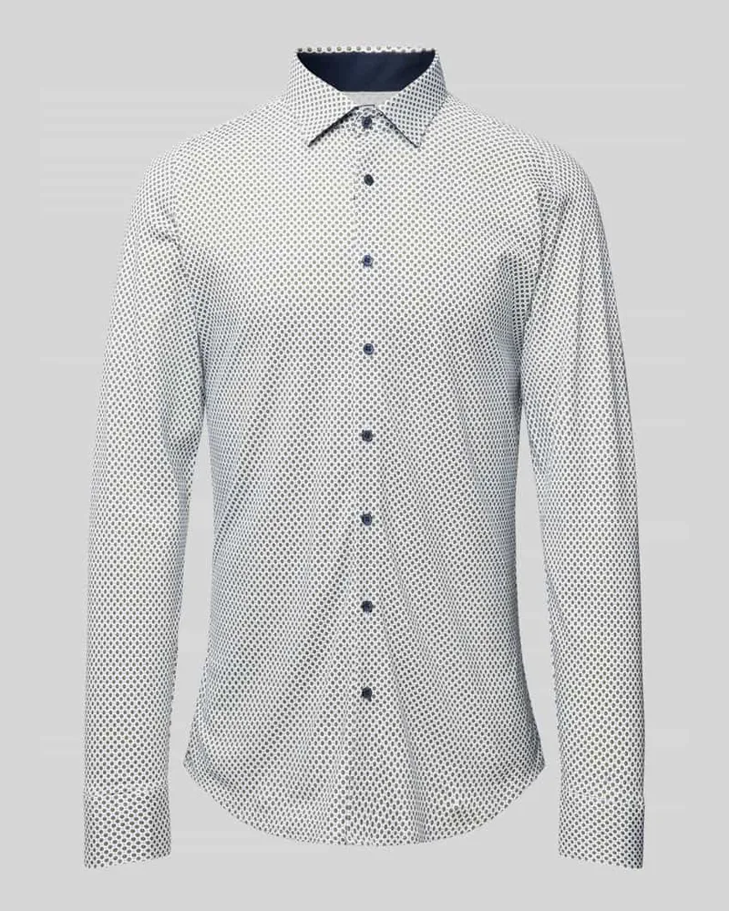 DESOTO Slim Fit Businesshemd mit Stretch-Anteil Hellblau