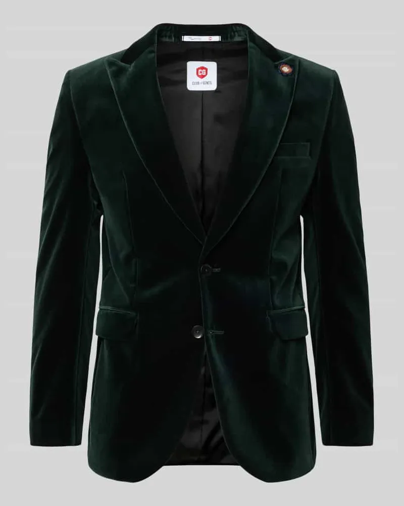 CG Slim Fit 2-Knopf-Sakko aus Samt Modell 'Prince Dunkelgruen