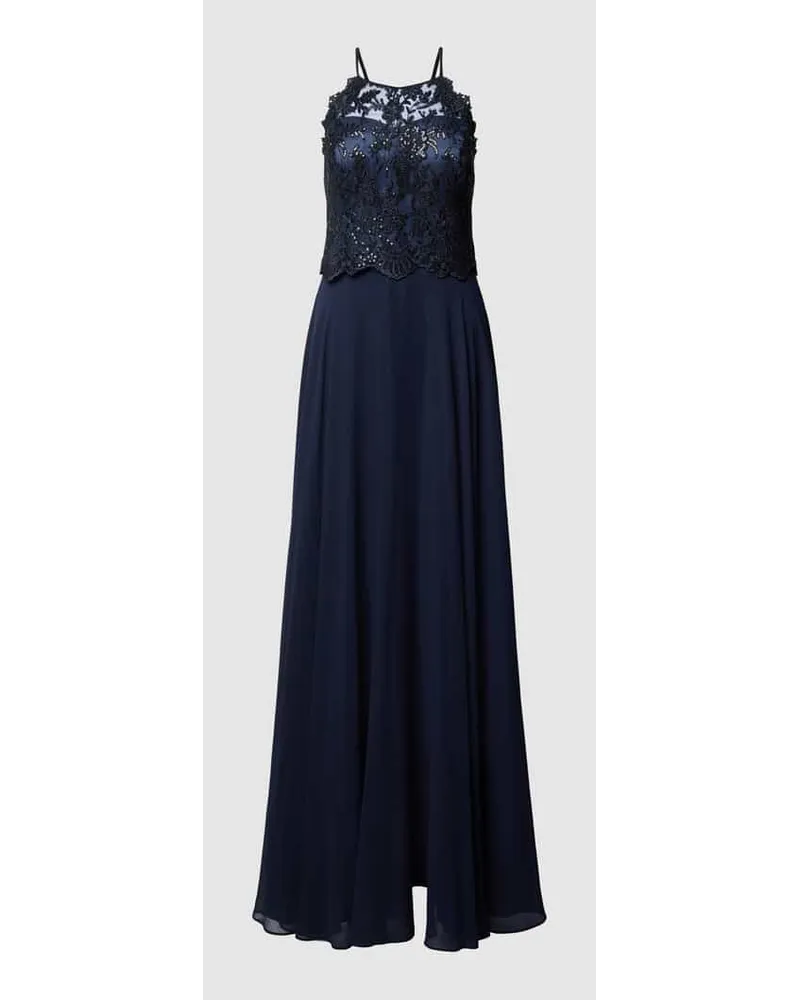 Vera Mont Abendkleid mit Spitzenbesatz Marine