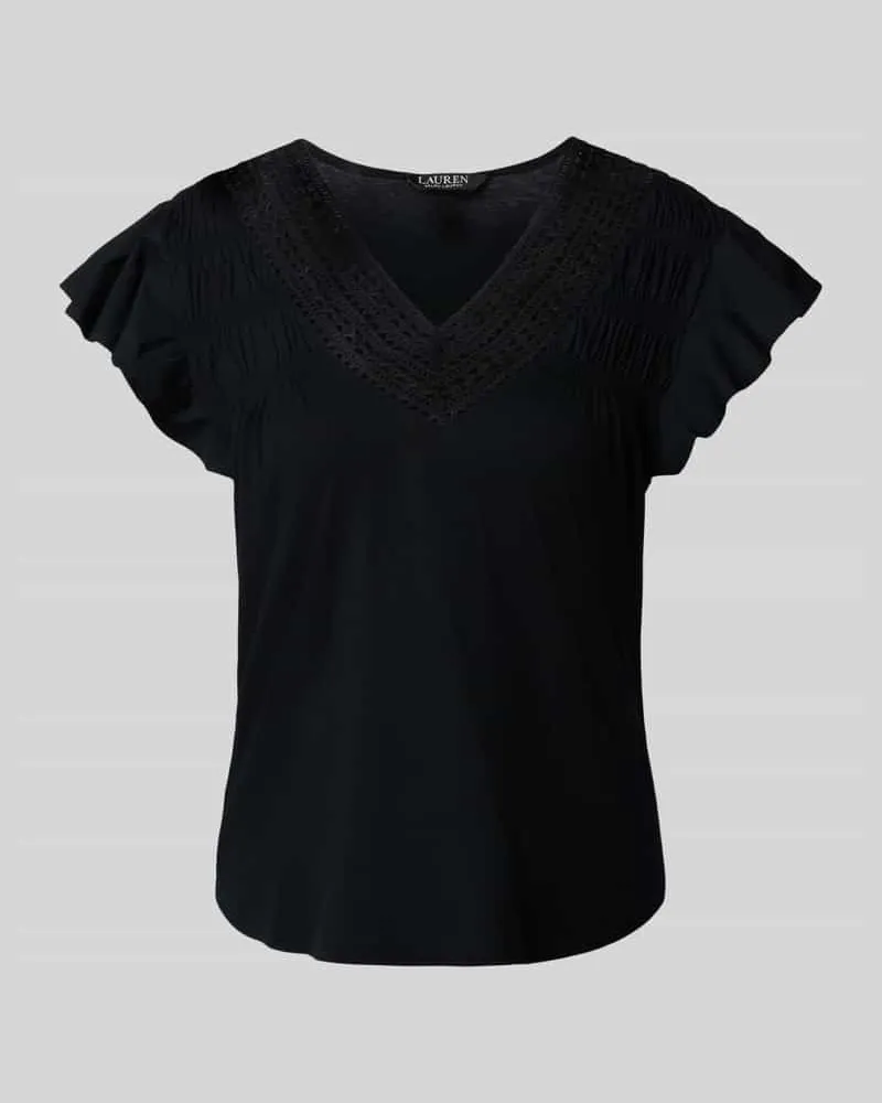Ralph Lauren T-Shirt mit Volantärmel Black