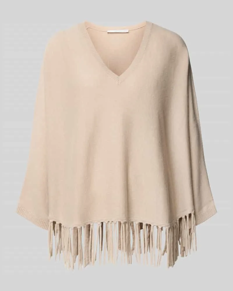 Herzen's Angelegenheit Poncho aus Baumwoll-Kaschmir-Mix Sand