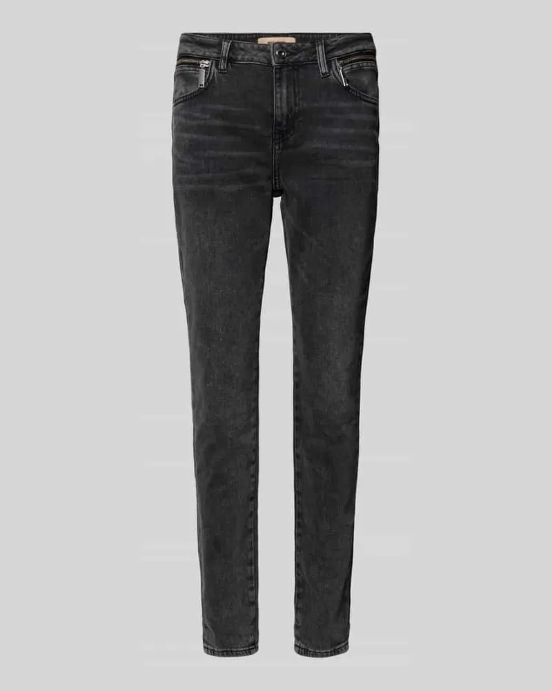 Mos Mosh Jeans mit Reißverschlusstaschen Modell 'Bradford Dunkelgrau