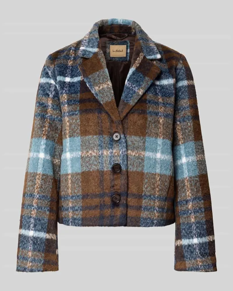 Smith & Soul Cropped Jacke im Allover-Look mit Reverskragen Bleu
