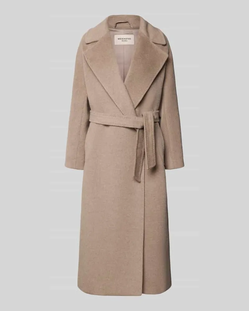 Max Mara Teddymantel aus Wollmix Taupe