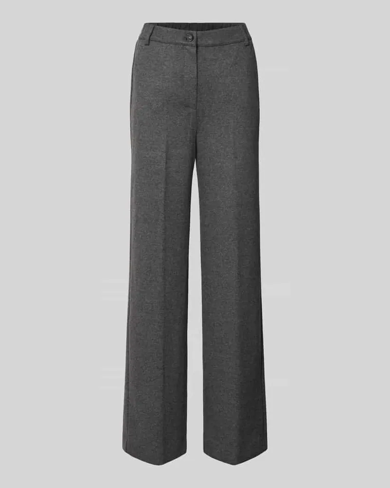 Max Mara High Waist Business-Hose mit Bundfalten Mittelgrau
