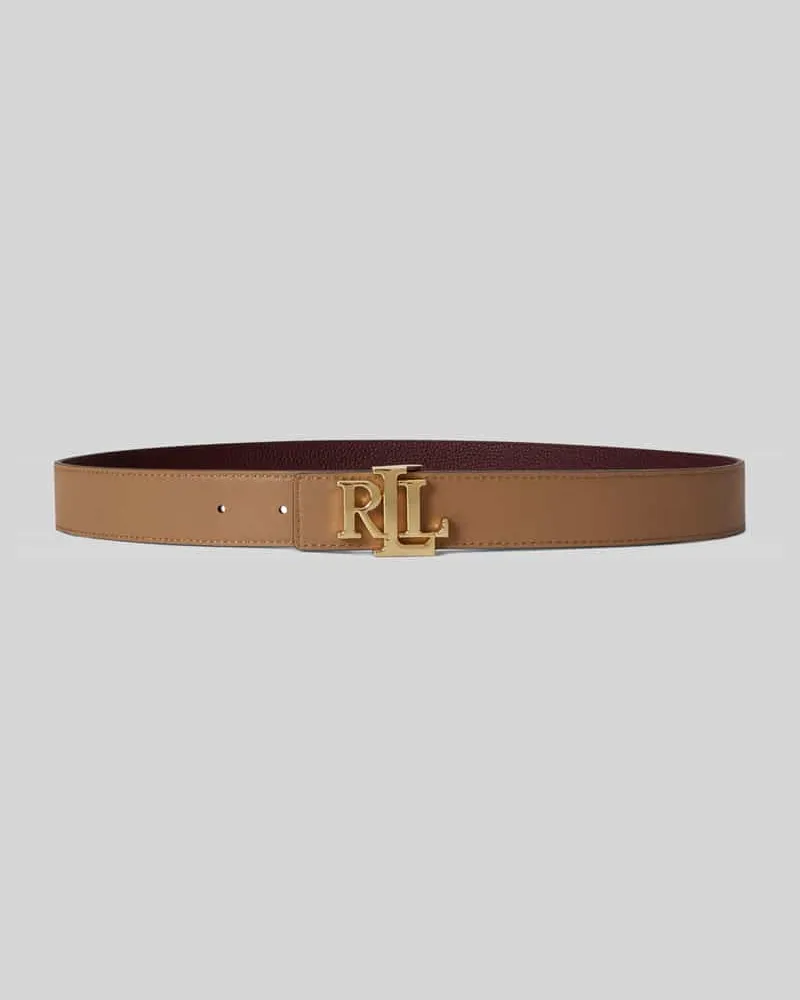 Ralph Lauren Gürtel aus Rindsleder mit Logo-Schnalle Bordeaux