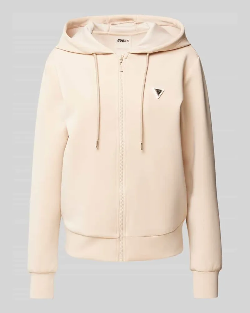 Guess Sweatjacke mit Label-Applikation Modell 'OLYMPE Beige