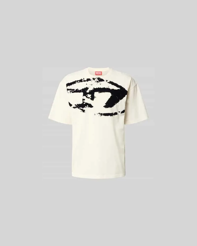 Diesel T-Shirt mit Label-Print Weiss