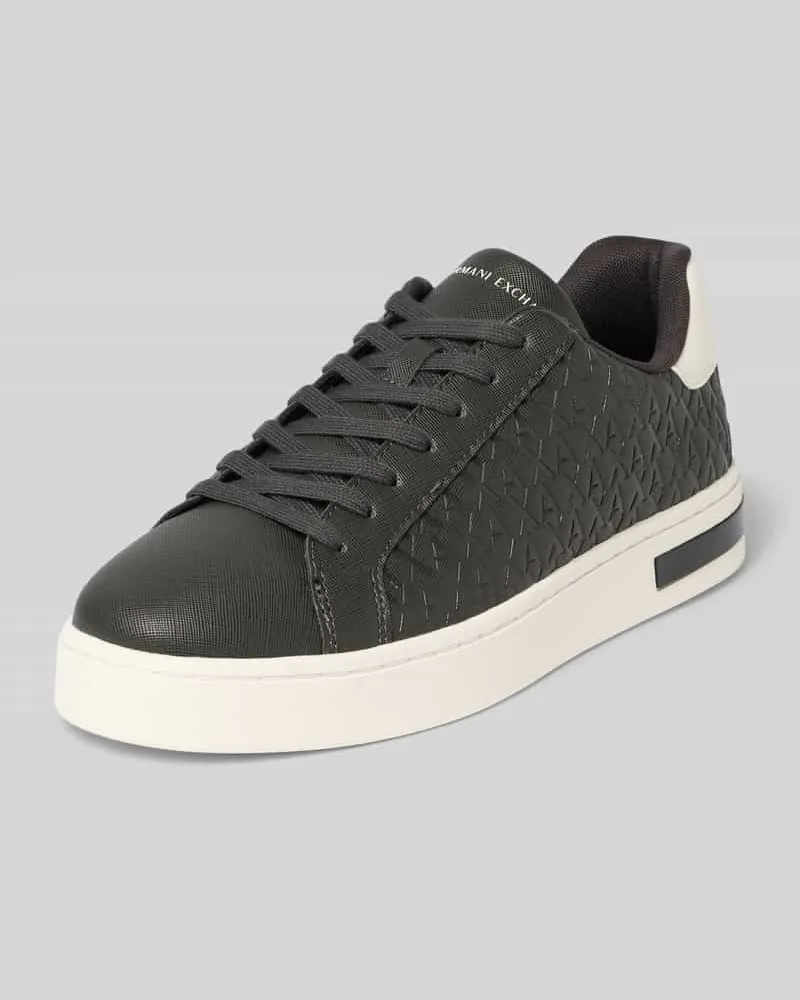 Armani Exchange Sneaker mit Schnürung und Logo-Muster Anthrazit