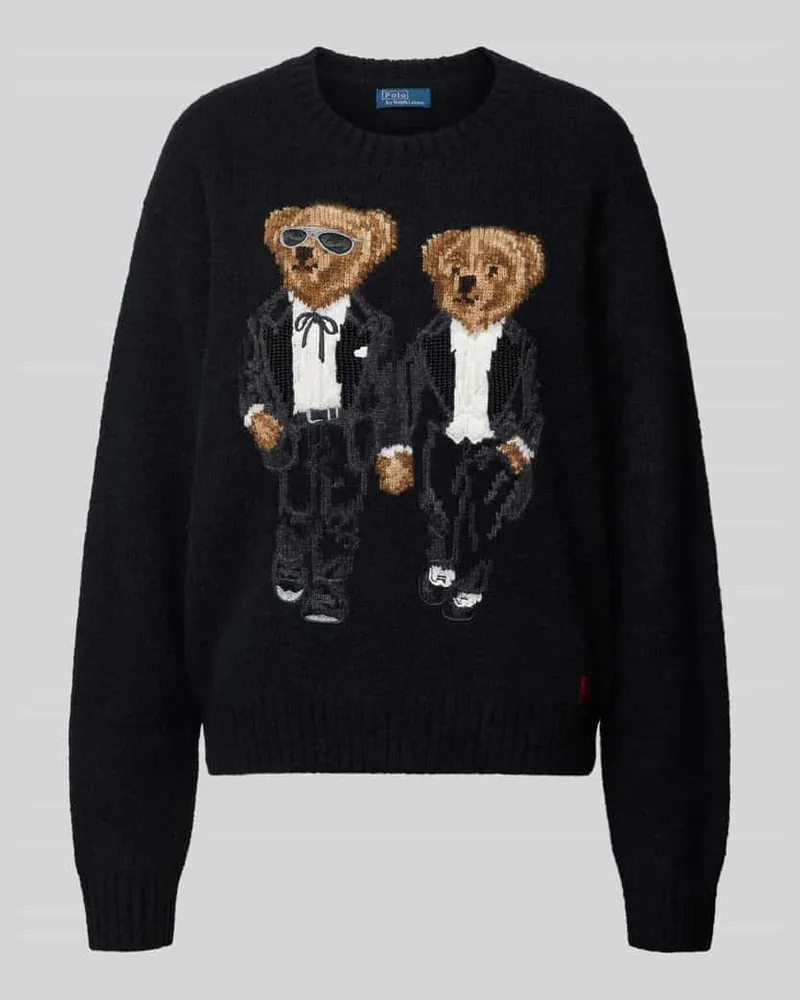 Ralph Lauren Strickpullover mit Motiv-Print Black