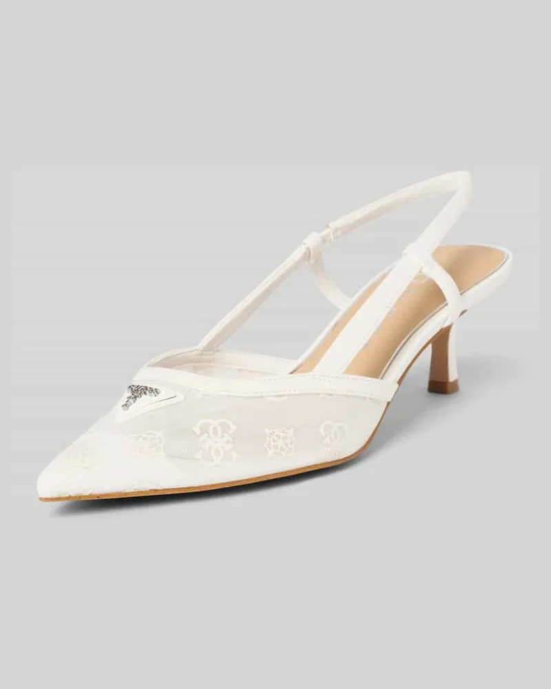 Guess Pumps mit Logo-Applikation Modell 'Yanno Weiss