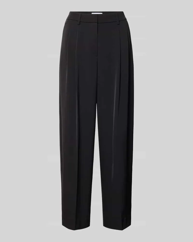 COMMA Tapered Fit Hose mit Bundfalten Black