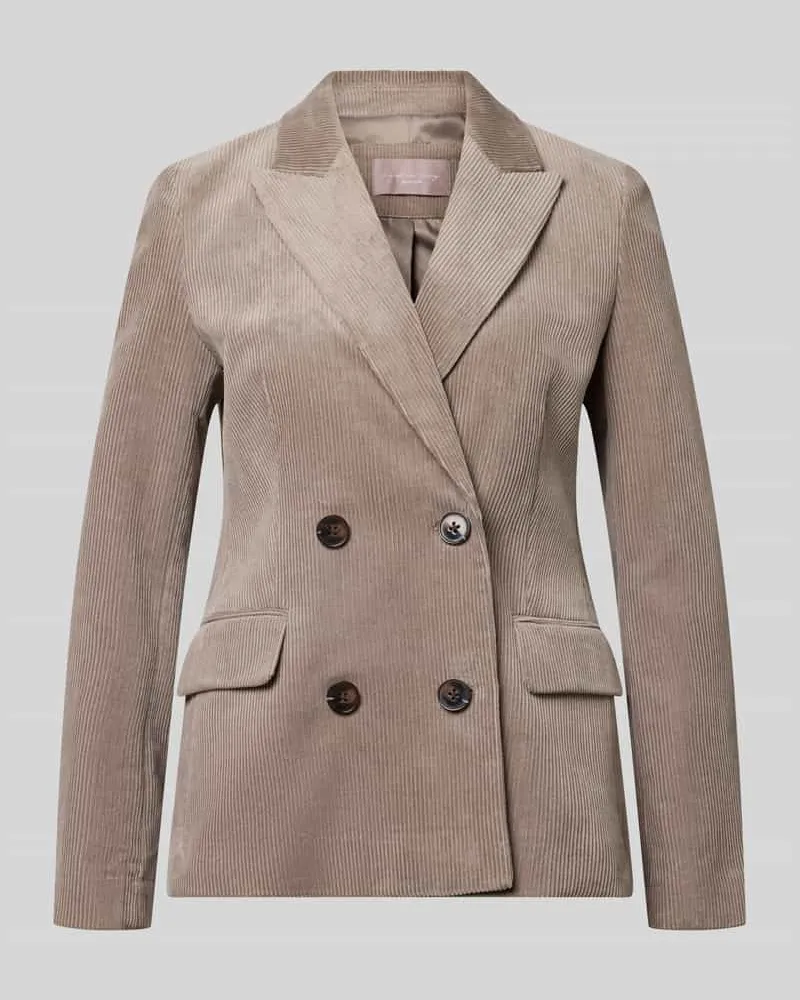 Christian Berg Regular Fit Blazer aus Cord Taupe