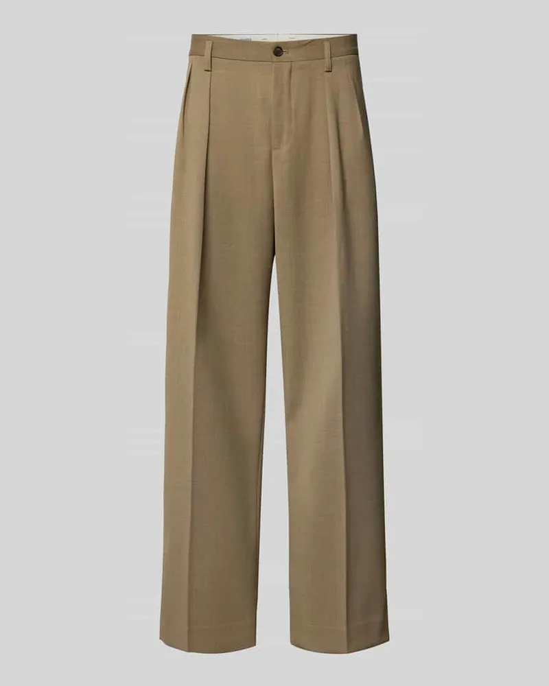 Filippa K Wide Fit Stoffhose aus Woll-Mix Beige