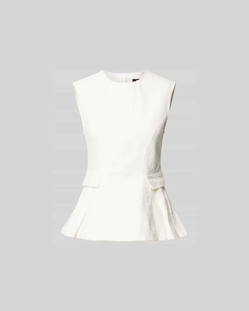 ROTATE Birger Christensen Peplum Top in Denim-Optik Weiss