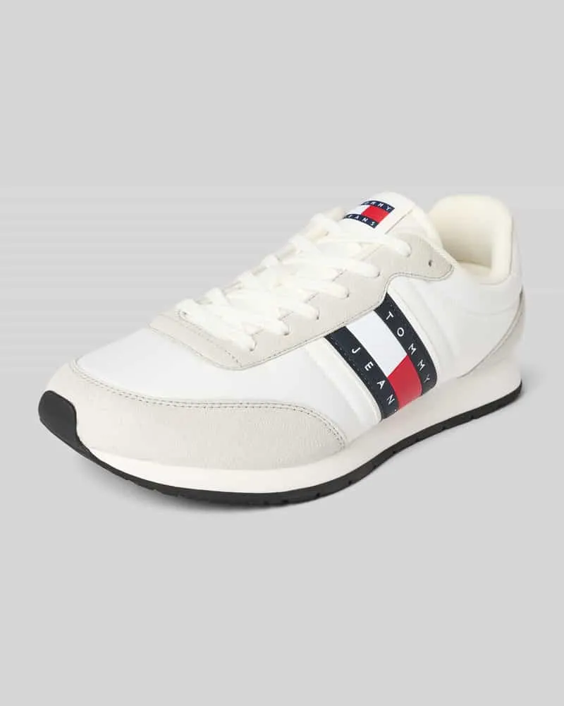 Tommy Hilfiger Low Top Sneaker mit Label-Prägung Modell 'CLASSIC RUNNER Ecru