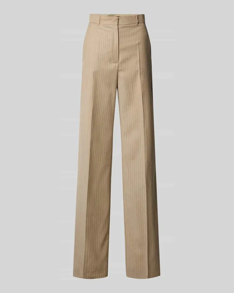 Max Mara Regular Fit Weite Hose aus Schurwoll-Mix Modell 'MEDIUM Beige