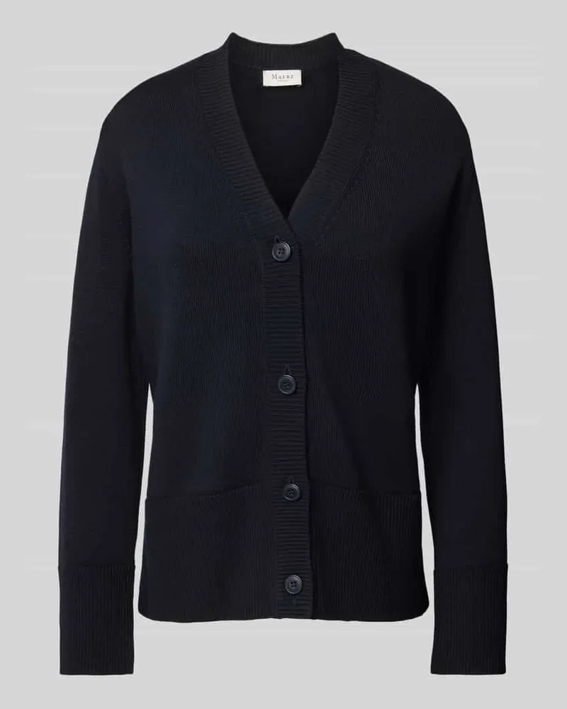Maerz Wollcardigan mit V-Ausschnitt Marine