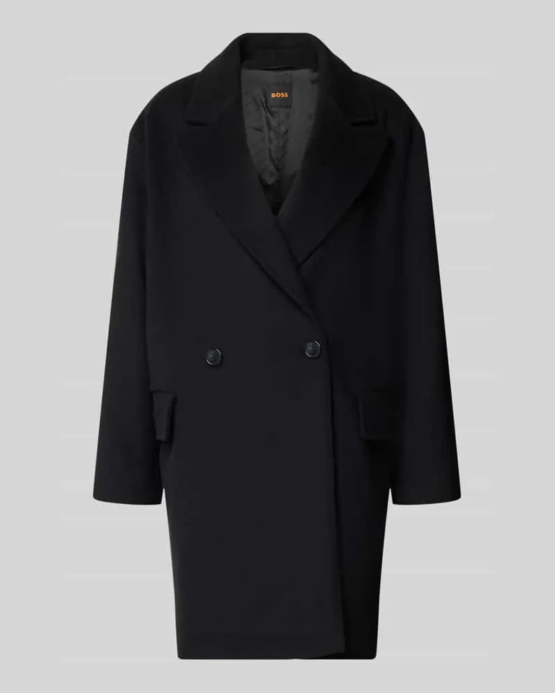 HUGO BOSS Regular Fit Mantel aus Woll-Mix Modell 'C_Calesarina Black