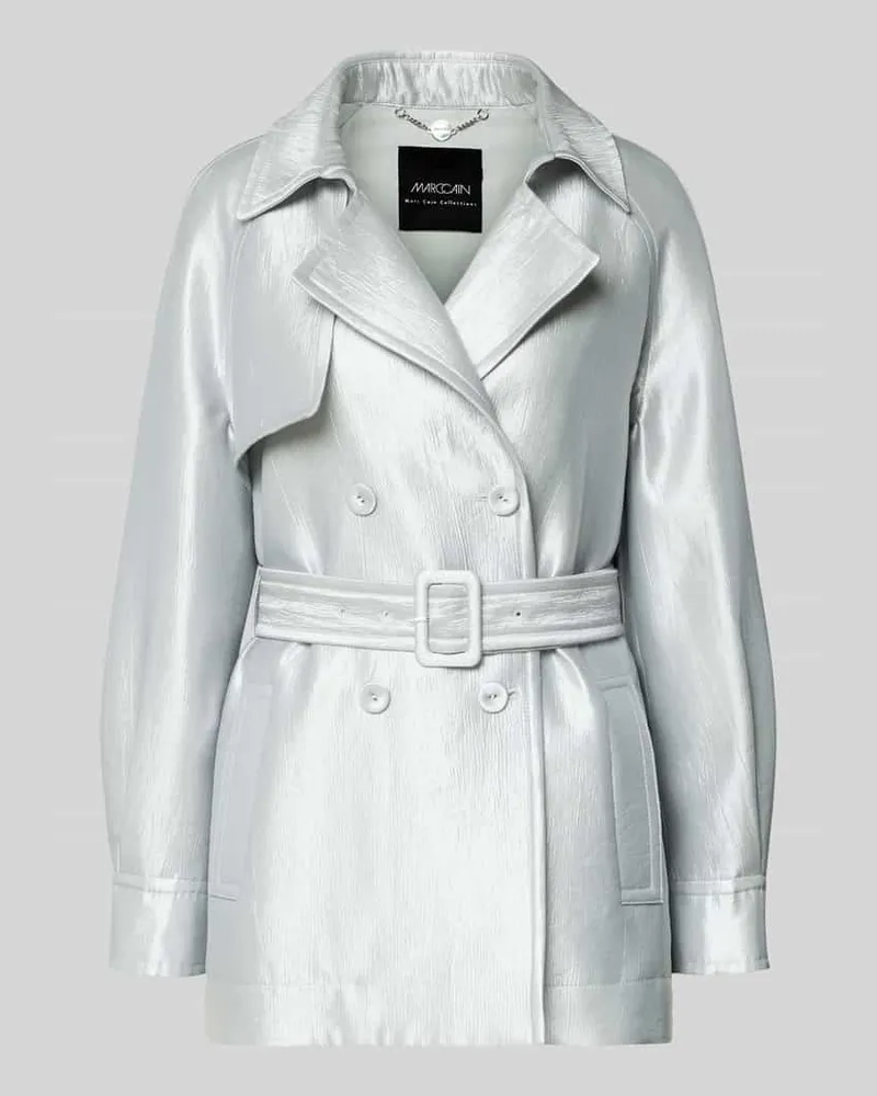 Marc Cain Jacke aus Viskose-Mix mit Reverskragen und Gürtel Silber