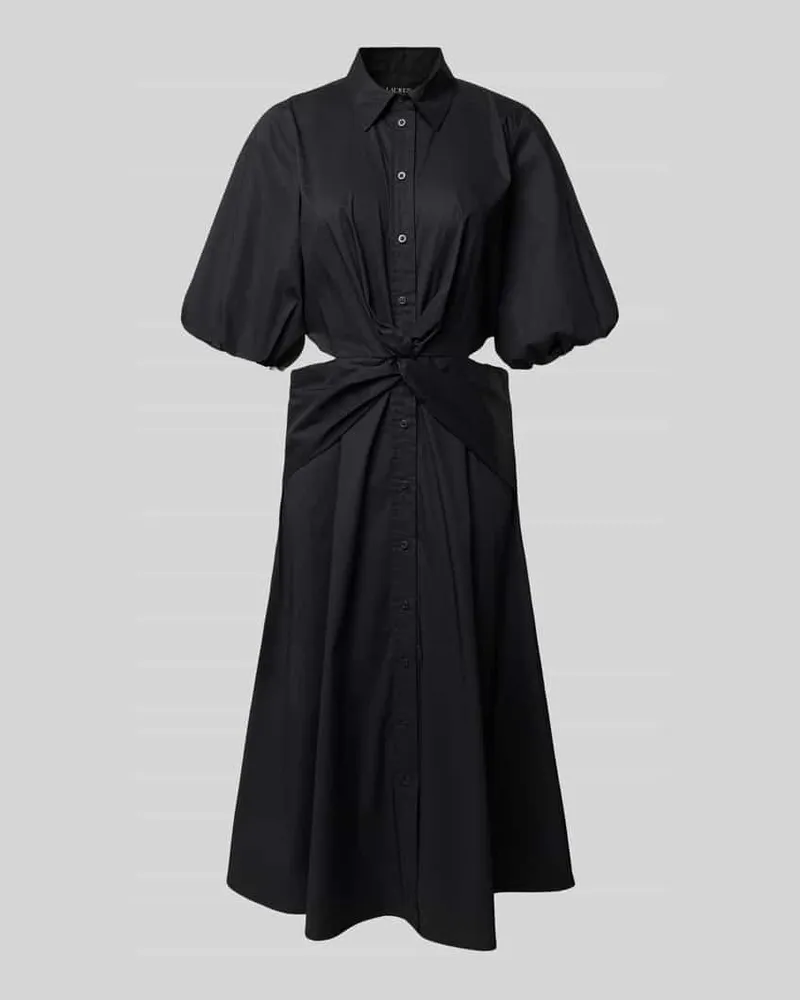 Ralph Lauren Hemdblusenkleid mit Cut Outs Modell 'NALDA Black