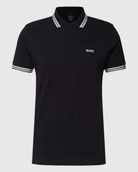 HUGO BOSS Regular Fit Poloshirt mit Label-Stitching Modell 'Paddy Dunkelblau