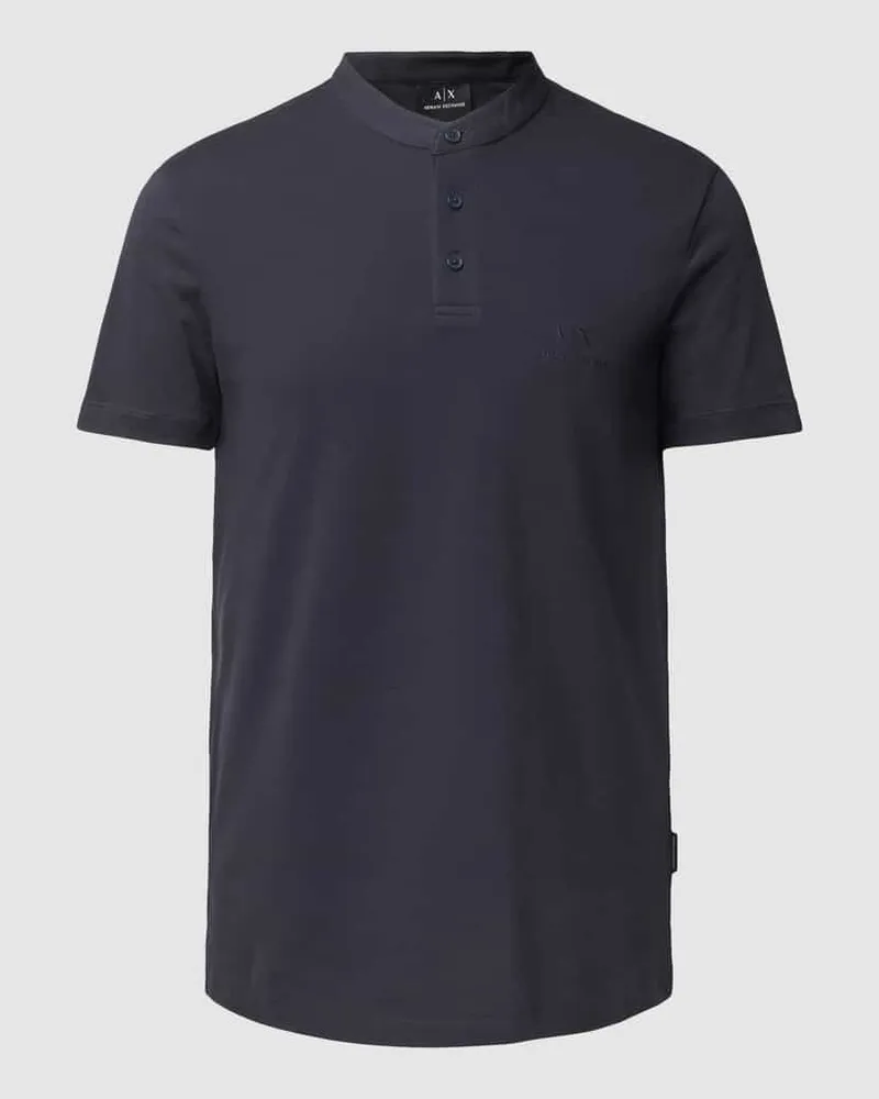 Armani Exchange T-Shirt mit Stehkragen Marine