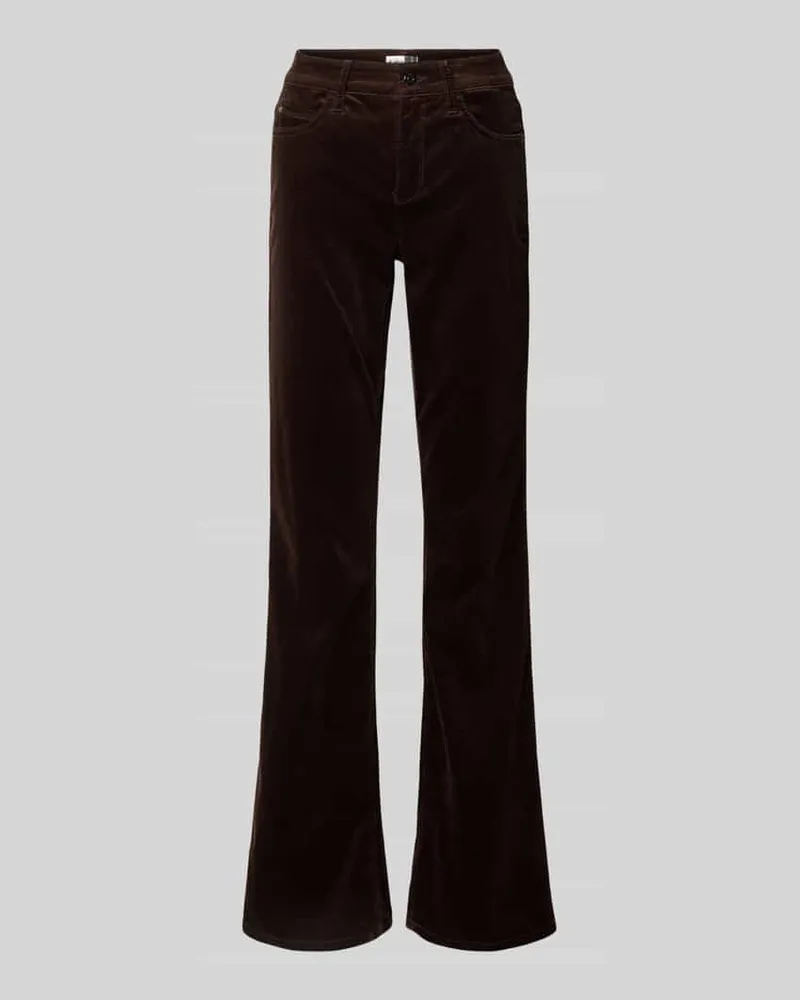 Cambio Flared Stoffhose mit 5-Pocket-Design Modell 'PARIS Dunkelbraun