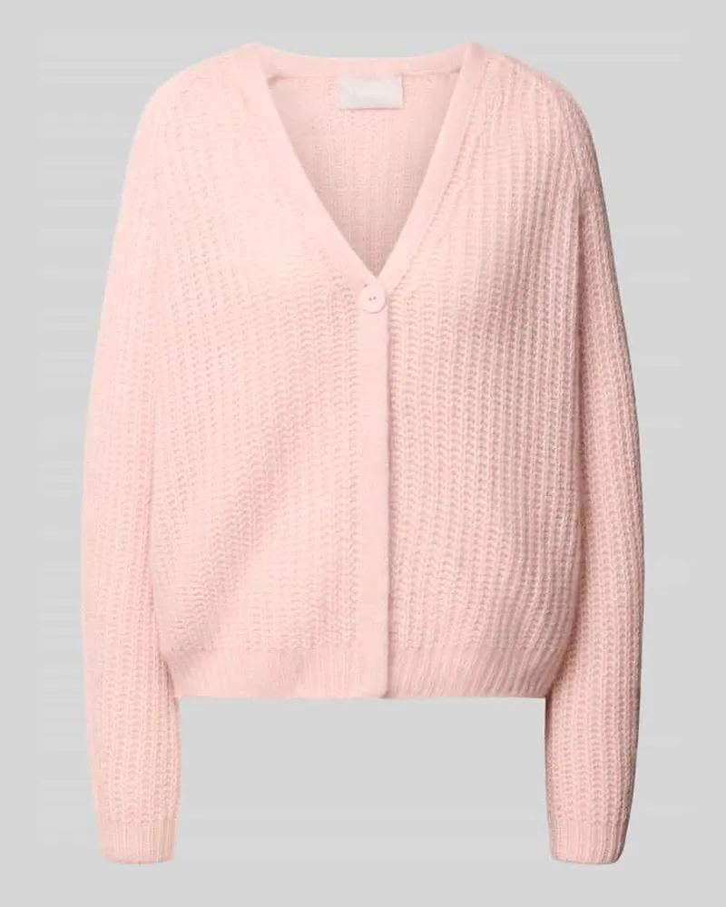 hemisphere Strickjacke aus Kaschmir-Baumwoll-Mix mit V-Ausschnitt Rose