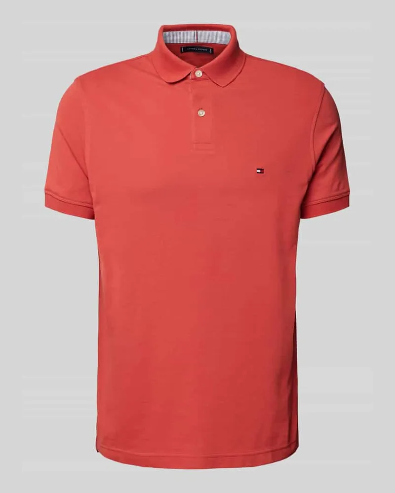 Tommy Hilfiger Regular Fit Poloshirt mit Logo-Stitching Rostrot