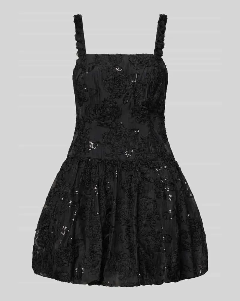 Adrianna Papell Cocktailkleid mit Karree-Ausschnitt und Pailletten Black