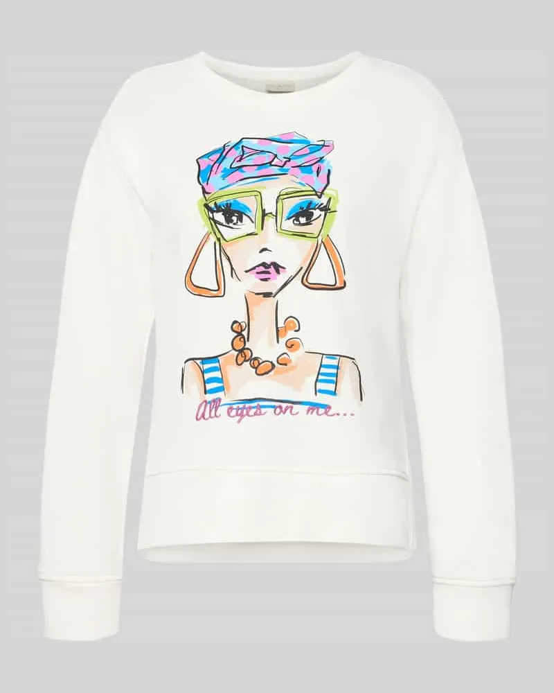 Milano Italy Regular Fit Sweatshirt mit Motiv-Print Offwhite