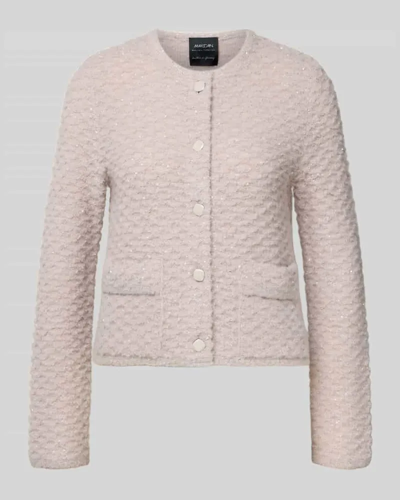 Marc Cain Cardigan mit Rundhalsausschnitt und aufgesetzten Taschen Kitt