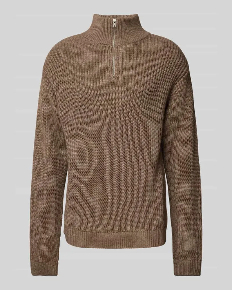 American Vintage Troyer mit gerippten Abschlüssen Modell 'CRASHWAY Taupe