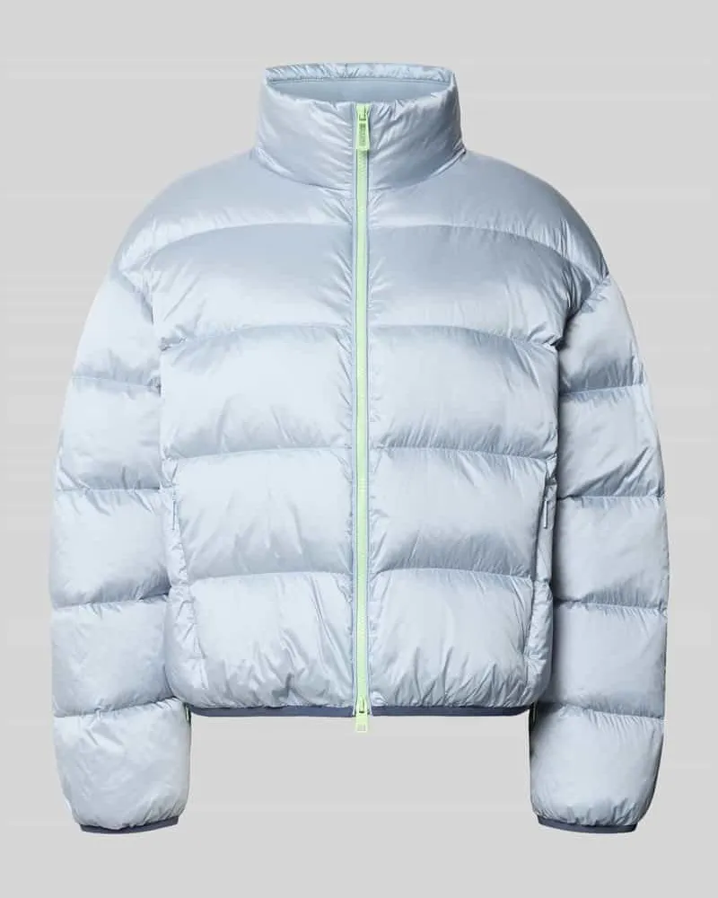 Marc Cain Regular Fit Jacke in Stepp-Optik mit Stehkragen Hellblau