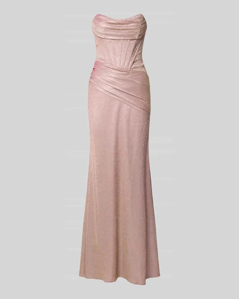 Unique Maxikleid im Off-Shoulder-Look mit Drapierungen Rose