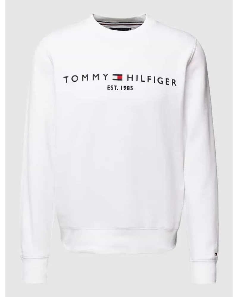 Tommy Hilfiger Sweatshirt mit Label-Stitching Weiss