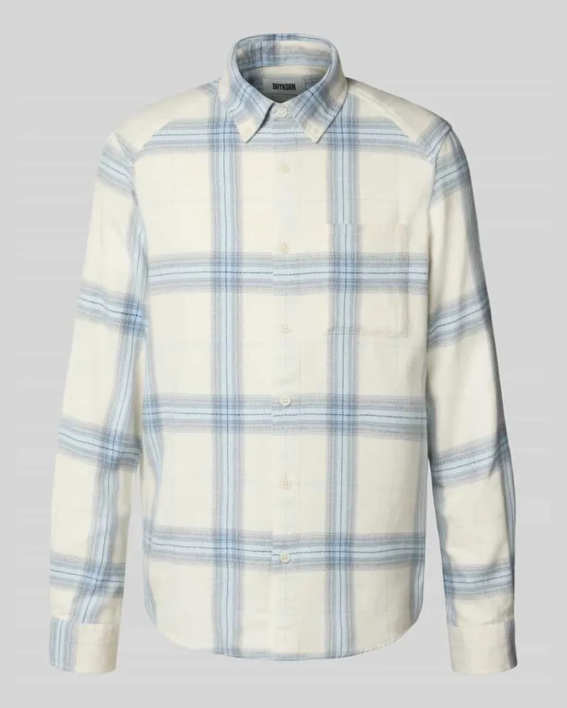 Drykorn Slim Fit Freizeithemd mit Button-Down-Kragen Modell 'LIET Blau