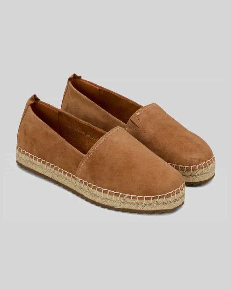 Marc O'Polo Espadrilles aus Veloursleder Modell 'GEM Cognac