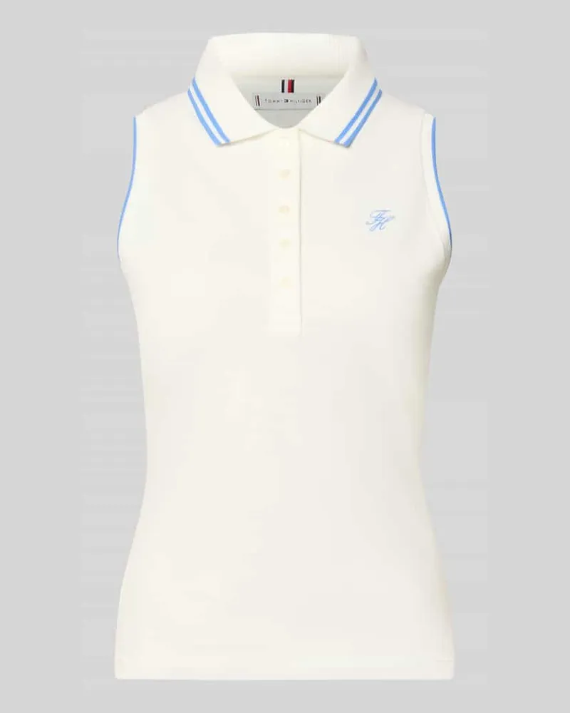 Tommy Hilfiger Slim Fit Poloshirt aus Baumwoll-Mix Ecru