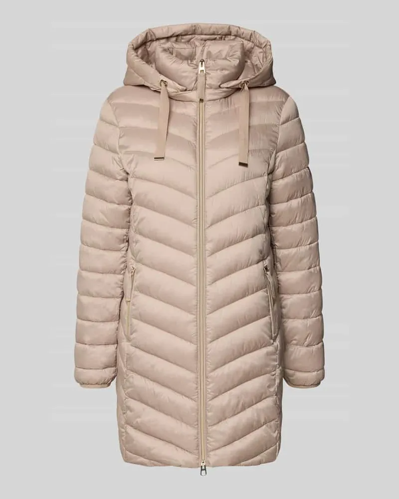 Christian Berg Steppmantel mit Kapuze Taupe