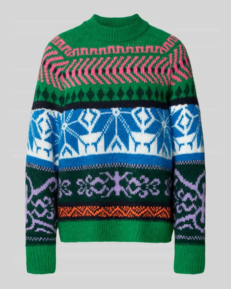 Essentiel Loose Fit Strickpullover mit mehrfarbige Muster Modell 'IRELANDO Gruen
